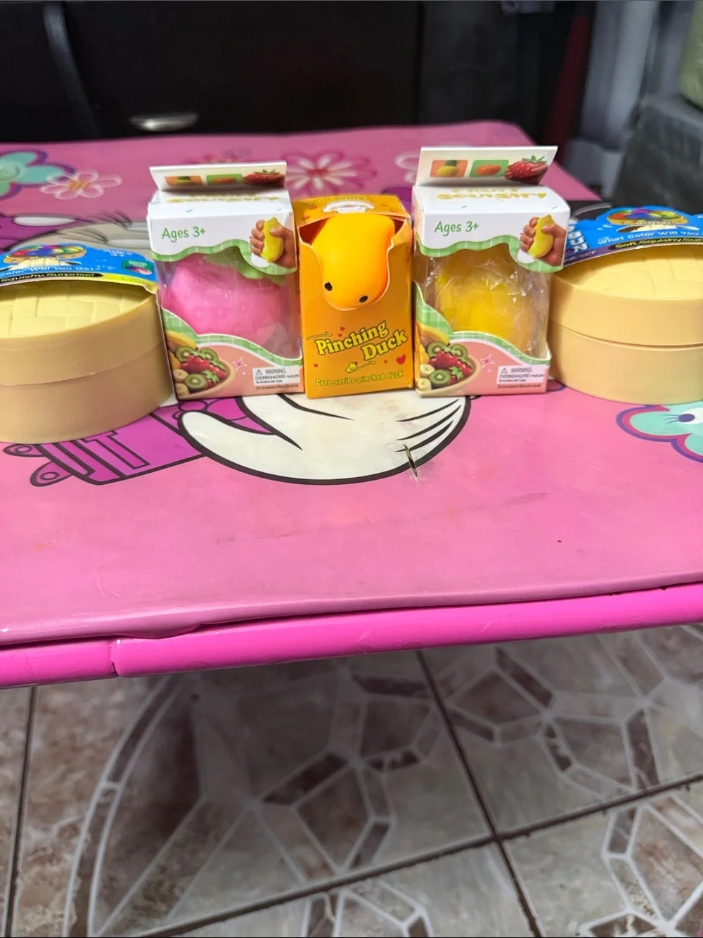 Fruit Squishy Sensory Toy Set - Yellow & Pink - Kids Squishy Fruits